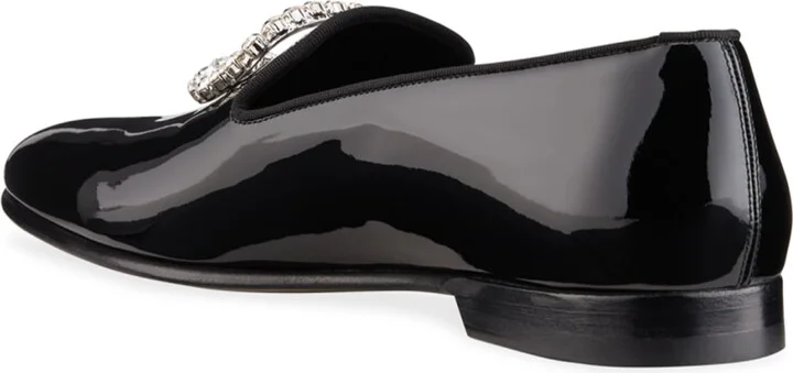 Men's Beau Brummell Mariocc Patent Crystal Buckle Slippers - Image 3