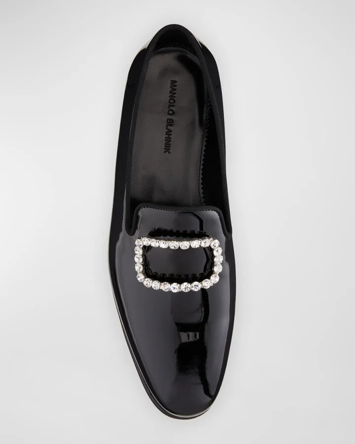 Men's Beau Brummell Mariocc Patent Crystal Buckle Slippers - Image 4