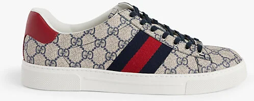 Mens Beige Blue Red Ace Supreme Canvas Trainers Eur 40 / 6 Uk Men