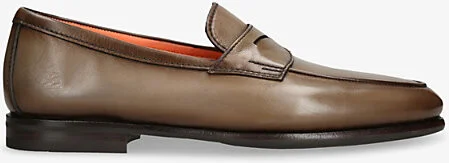 Mens Beige Carlo Leather Penny Loafers Eur 45 / 11 Uk Men