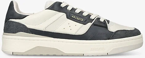 Mens Beige Comb Clay Foiled-Logo Leather and Suede Low-Top Trainers Eur 44 / 10 Uk Men