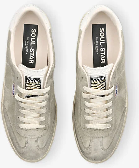 Mens Beige Comb Soul-Star Leather-Trim Suede Low-Top Trainers Eur 42 / 8 Uk Men - Image 2