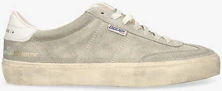 Mens Beige Comb Soul-Star Leather-Trim Suede Low-Top Trainers Eur 42 / 8 Uk Men