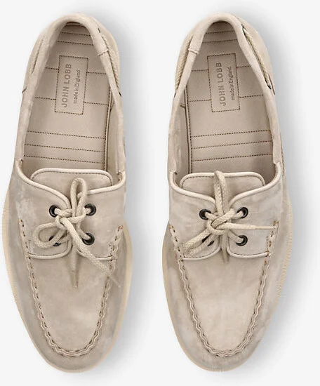 Mens Beige Foil Suede Boat Shoes Eur 42 / 8 Uk Men - Image 2