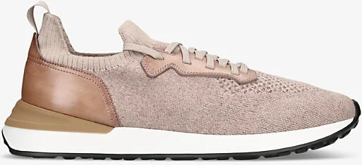 Mens Beige Grafton Knitted Low-Top Trainers Eur 46 / 12 Uk Men