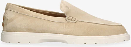 Mens Beige Ibrido Almond-Toe Suede Loafers Eur 45 / 11 Uk Men