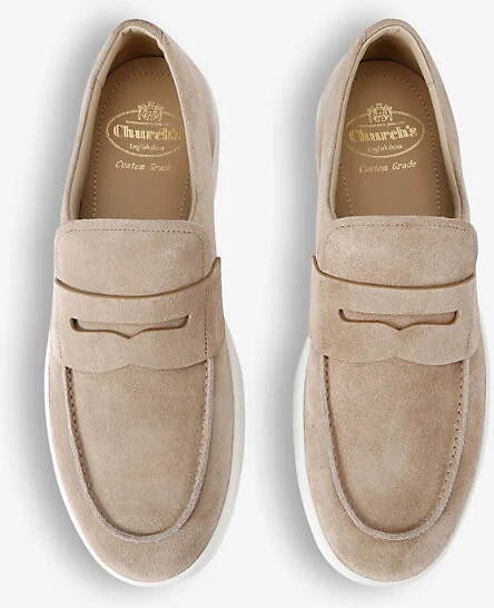 Mens Beige Nailsea Slip-On Suede Loafers Eur 43.5 / 9.5 Uk Men - Image 2
