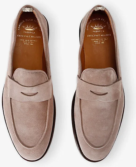 Mens Beige Opera Contrast-Sole Suede Loafers Eur 44 / 10 Uk Men - Image 2