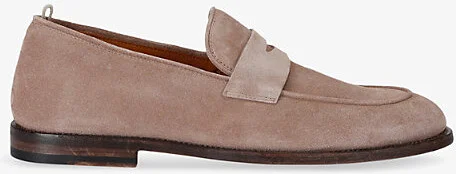 Mens Beige Opera Contrast-Sole Suede Loafers Eur 44 / 10 Uk Men