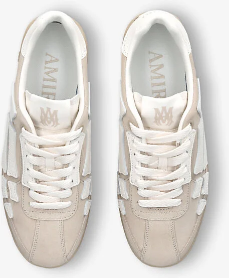 Mens Beige Pacific Bones Branded Suede Low-Top Trainers Eur 41 / 7 Uk Men - Image 2