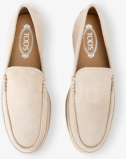 Mens Beige Pantofola Gomma Rafia TV Suede Loafers Eur 45 / 11 Uk Men - Image 2