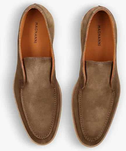 Mens Beige Paraiso Tonal-Stitching Suede Mid-Top Loafers Eur 45 / 11 Uk Men - Image 2