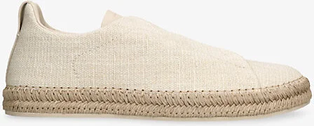 Mens Beige Triple Stitch Woven Low-Top Trainers Eur 41.5 / 7.5 Uk Men