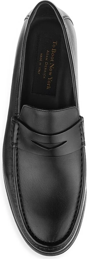 Men's Belfast Leather Penny Loafers - Nero - Size 7 - Image 3