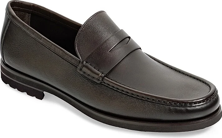 Men's Belfast Leather Penny Loafers - Nero - Size 7 - Image 5