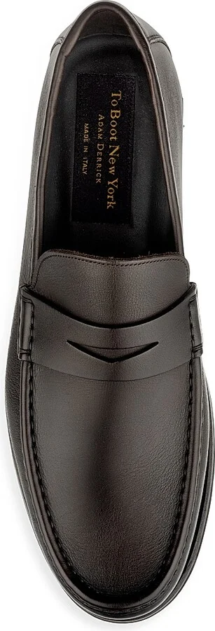 Men's Belfast Leather Penny Loafers - Nero - Size 7 - Image 6