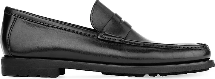 Men's Belfast Leather Penny Loafers - Nero - Size 7