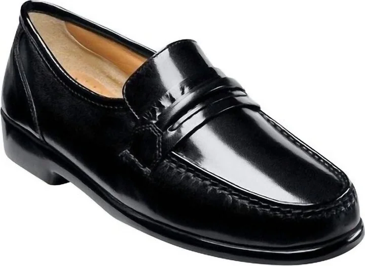 Men's Bentley Moc Toe Slip-On Shoe - Medium In Black