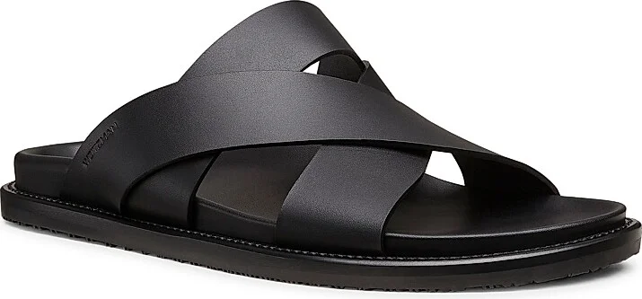 Men's Berkley Crisscross Leather Sandals - Black - Size 10 - Image 2