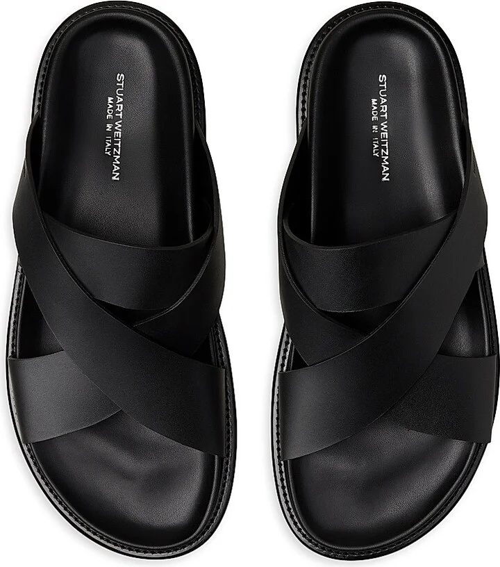 Men's Berkley Crisscross Leather Sandals - Black - Size 10 - Image 4