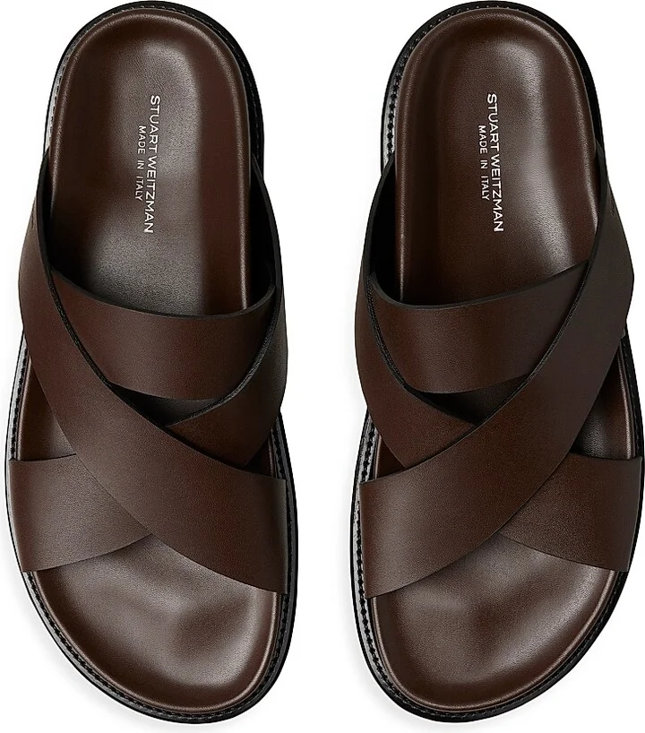 Men's Berkley Crisscross Leather Sandals - Black - Size 10 - Image 7