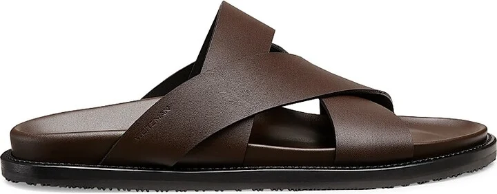 Men's Berkley Crisscross Leather Sandals - Black - Size 10 - Image 8