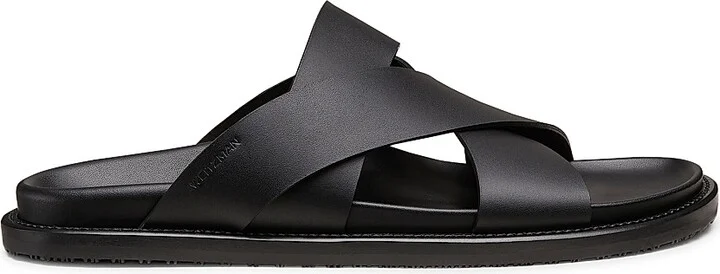 Men's Berkley Crisscross Leather Sandals - Black - Size 10