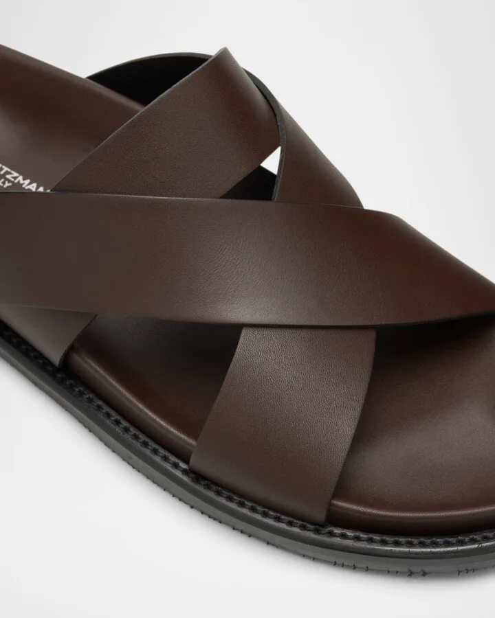 Men's Berkley Leather Criss-Cross Slide Sandals - Image 7