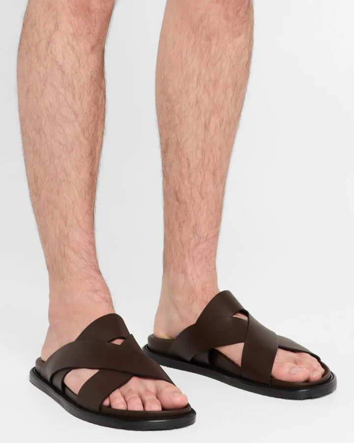 Men's Berkley Leather Criss-Cross Slide Sandals - Image 10