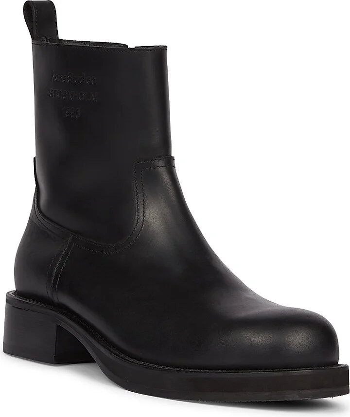 Men's Besare Waxed Leather Boots - Black - Size 8 - Image 2