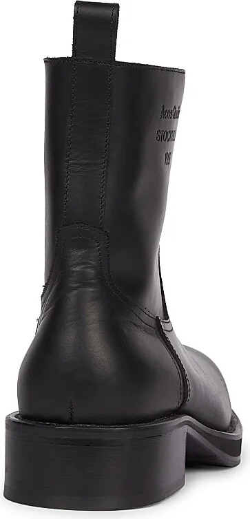 Men's Besare Waxed Leather Boots - Black - Size 8 - Image 3