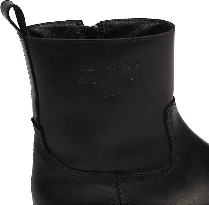 Men's Besare Waxed Leather Boots - Black - Size 8 - Image 6