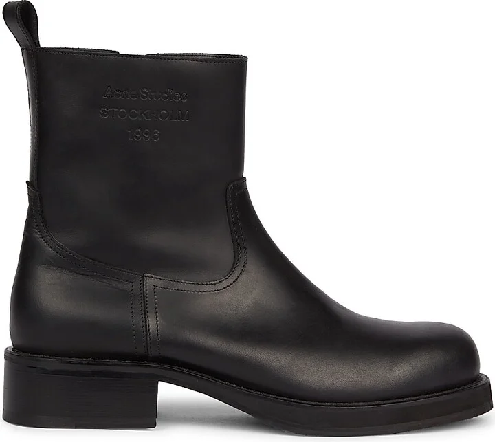 Men's Besare Waxed Leather Boots - Black - Size 8