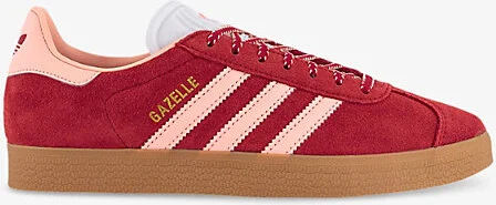Mens Better Scarlet Glow Pink Gazelle Suede Low-Top Trainers 4.5