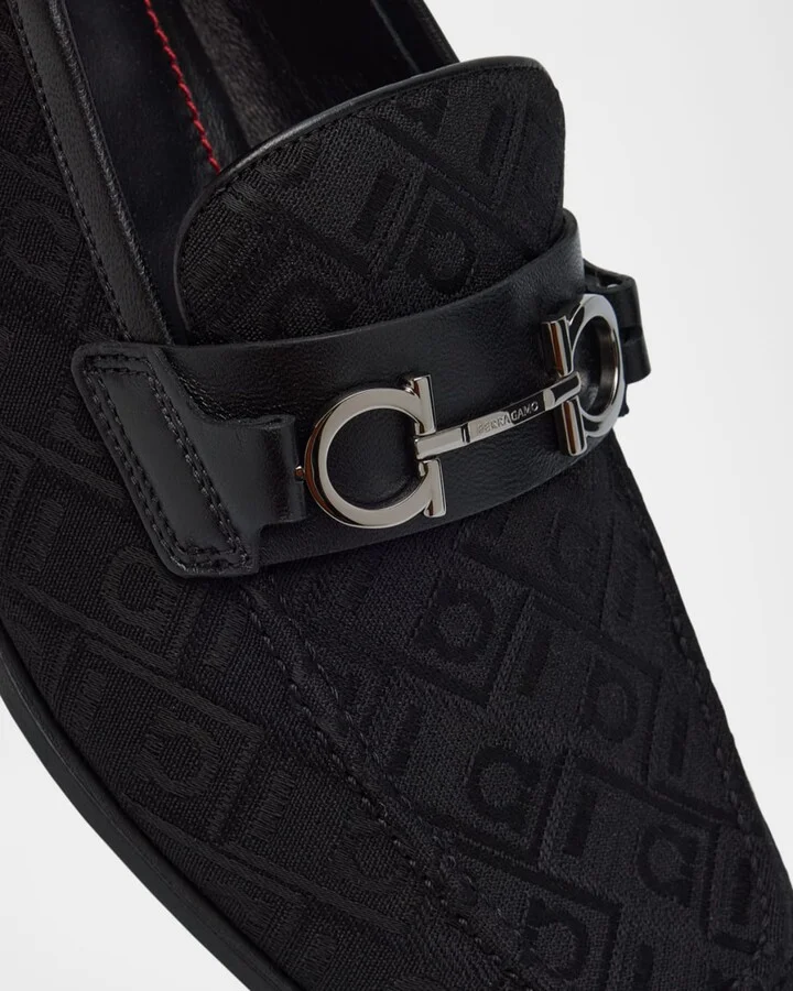 Men's Biarritz Leather and Jacquard Bit Loafers - Image 5