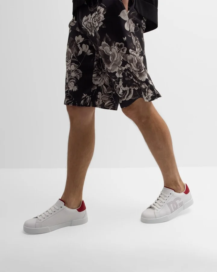 Men's Bicolor Leather DG Sneakers - Image 4