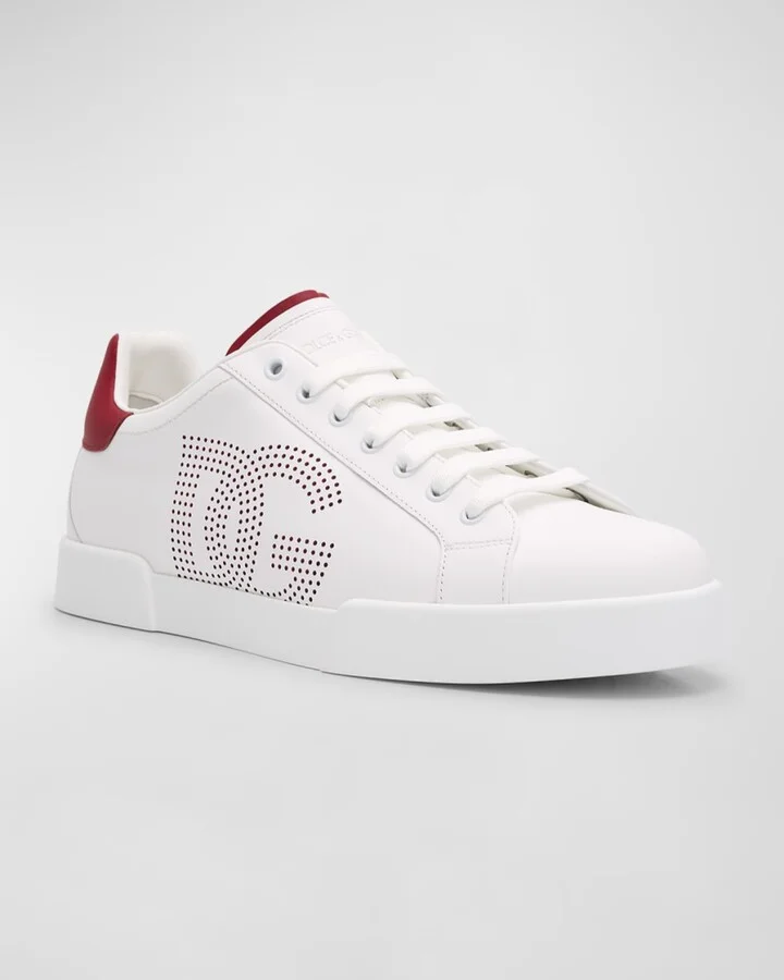 Men's Bicolor Leather DG Sneakers - Image 5