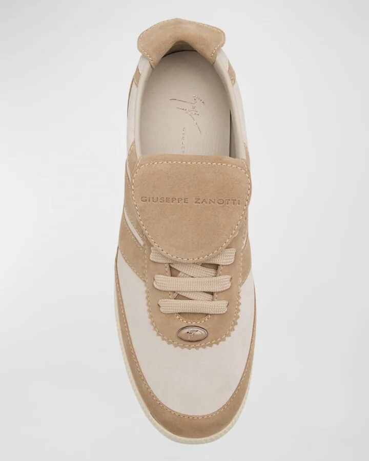 Men's Bicolor Suede Low-Top Sneakers - Image 2