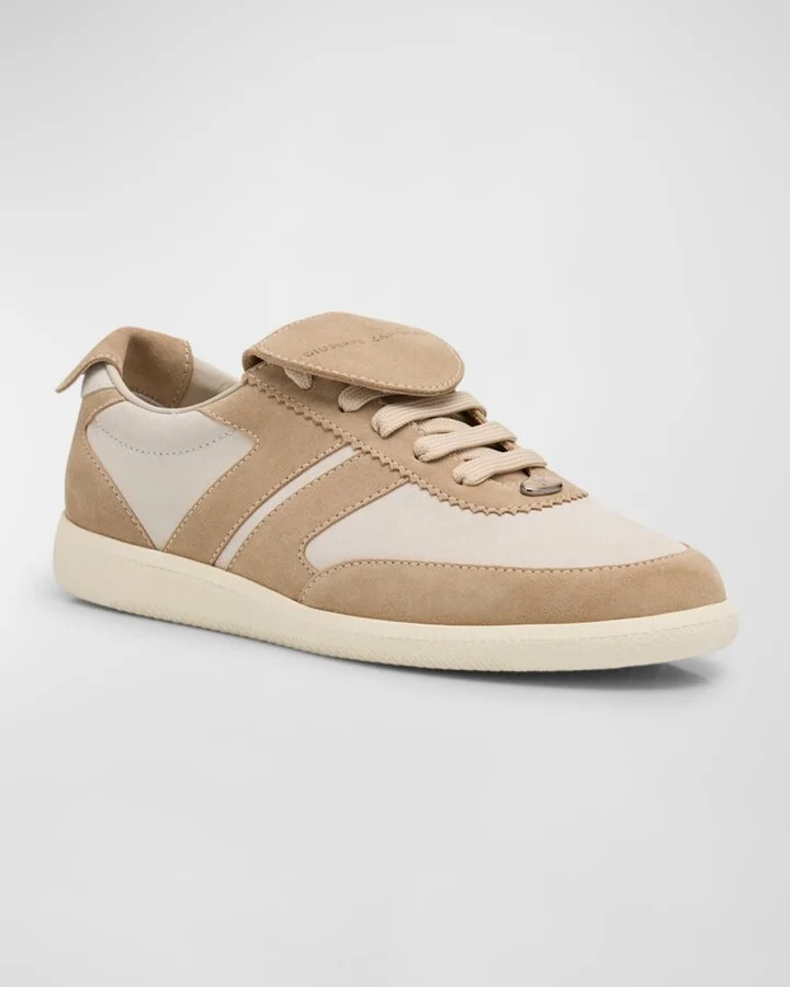 Men's Bicolor Suede Low-Top Sneakers - Image 3