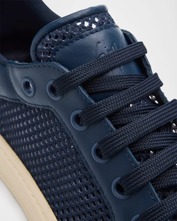 Men's Birel Leather and Mesh Low-Top Sneakers - Image 2