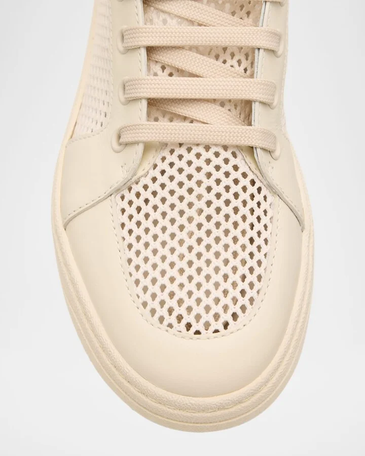 Men's Birel Leather and Mesh Low-Top Sneakers - Image 5