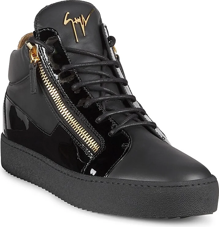 Men's Birel Mid-Top Leather Sneakers - Nero - Size 6 - Image 2