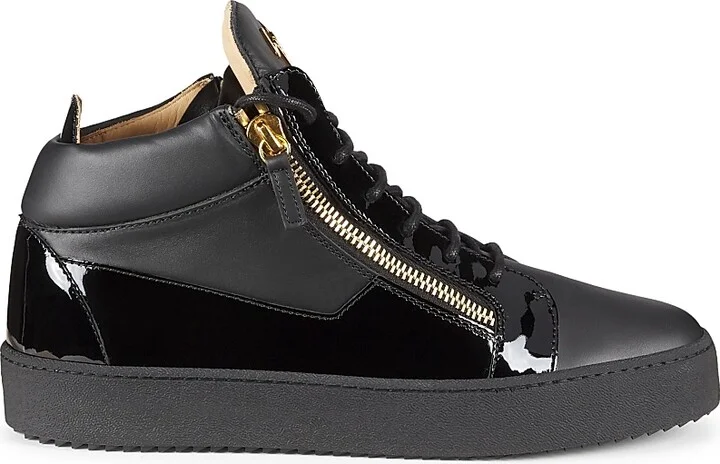 Men's Birel Mid-Top Leather Sneakers - Nero - Size 6