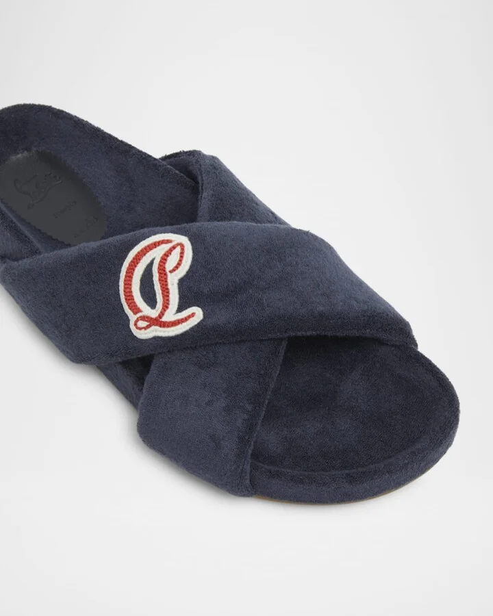 Men's Bizzu Sponge Cotton Criss-Cross Slides - Image 2