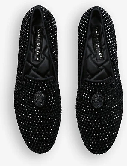 Mens Black Ace Studded Suede Loafers Eur 42 / 8 Uk Men - Image 2