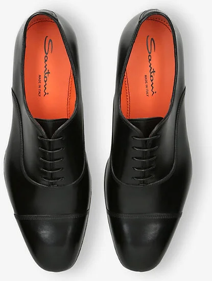 Mens Black Adrian Leather Oxford Shoes Eur 41.5 / 7.5 Uk Men - Image 2