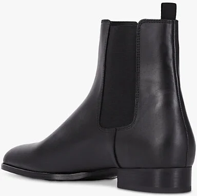 Mens Black Almond-Toe Leather Chelsea Boots 4 - Image 2