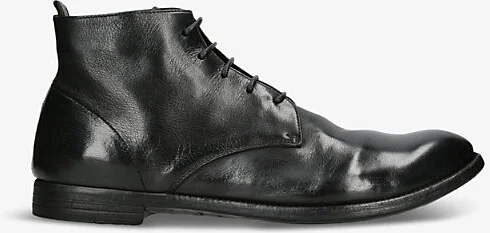Mens Black Arc Lace-Up Leather Boots Eur 44 / 10 Uk Men