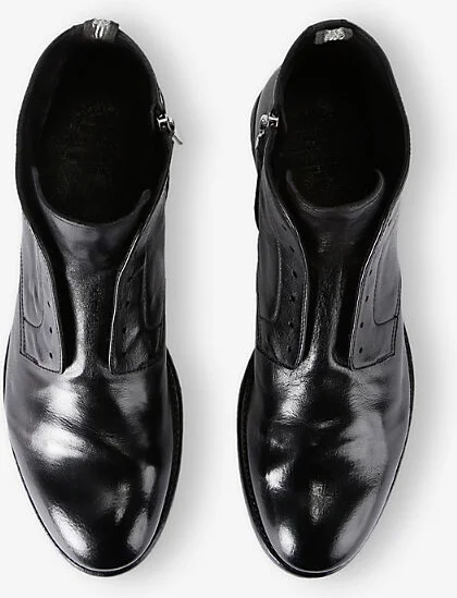Mens Black Arc No-Lace Leather Boots Eur 45 / 11 Uk Men - Image 2
