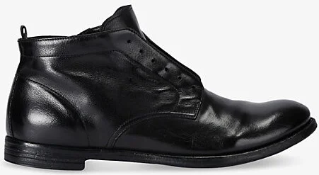 Mens Black Arc No-Lace Leather Boots Eur 45 / 11 Uk Men